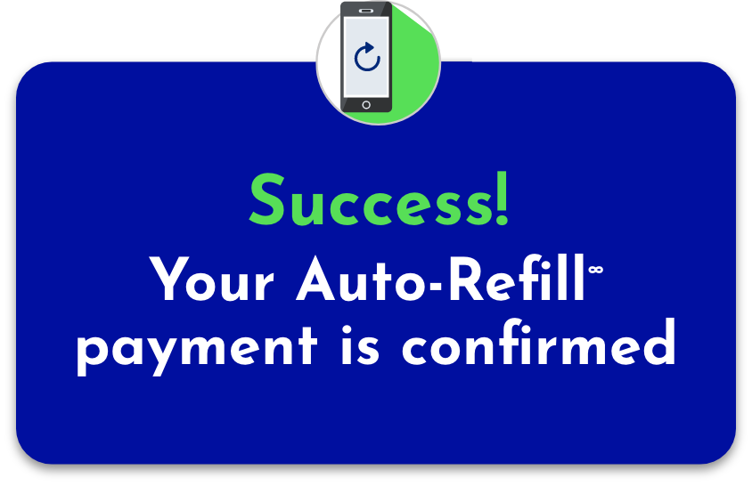 your Auto-Refill
payment is confirmed